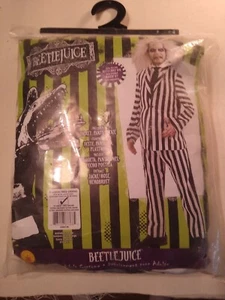 Rubie's Adult Beetlejuice Deluxe XL Costume - Black and White - Picture 1 of 3