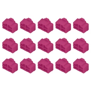 15pcs RJ45 Port Duct Covers Caps Plugs Protector for Laptop PC Ethernet Rose Red - Photo 1/4
