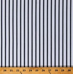 Lightweight Cotton Shirting Black & Gray Stripe on White Fabric by Yard D163.20