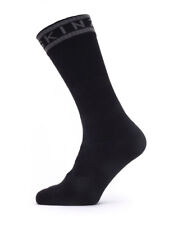 SealSkinz Waterproof Warm Weather Mid Length Socks + Hydrostop - Black / Grey 