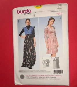 Burda young sewing pattern #6473 Misses' dress sizes 6-18 FF w/instructions - Picture 1 of 1