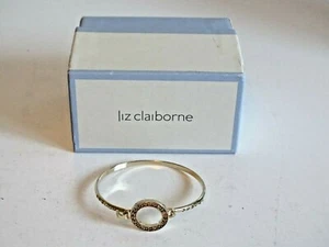 Liz Claiborne Rhinestone Gold Tone Bracelet in Box - NWT - Great Gift - Stocking - Picture 1 of 12