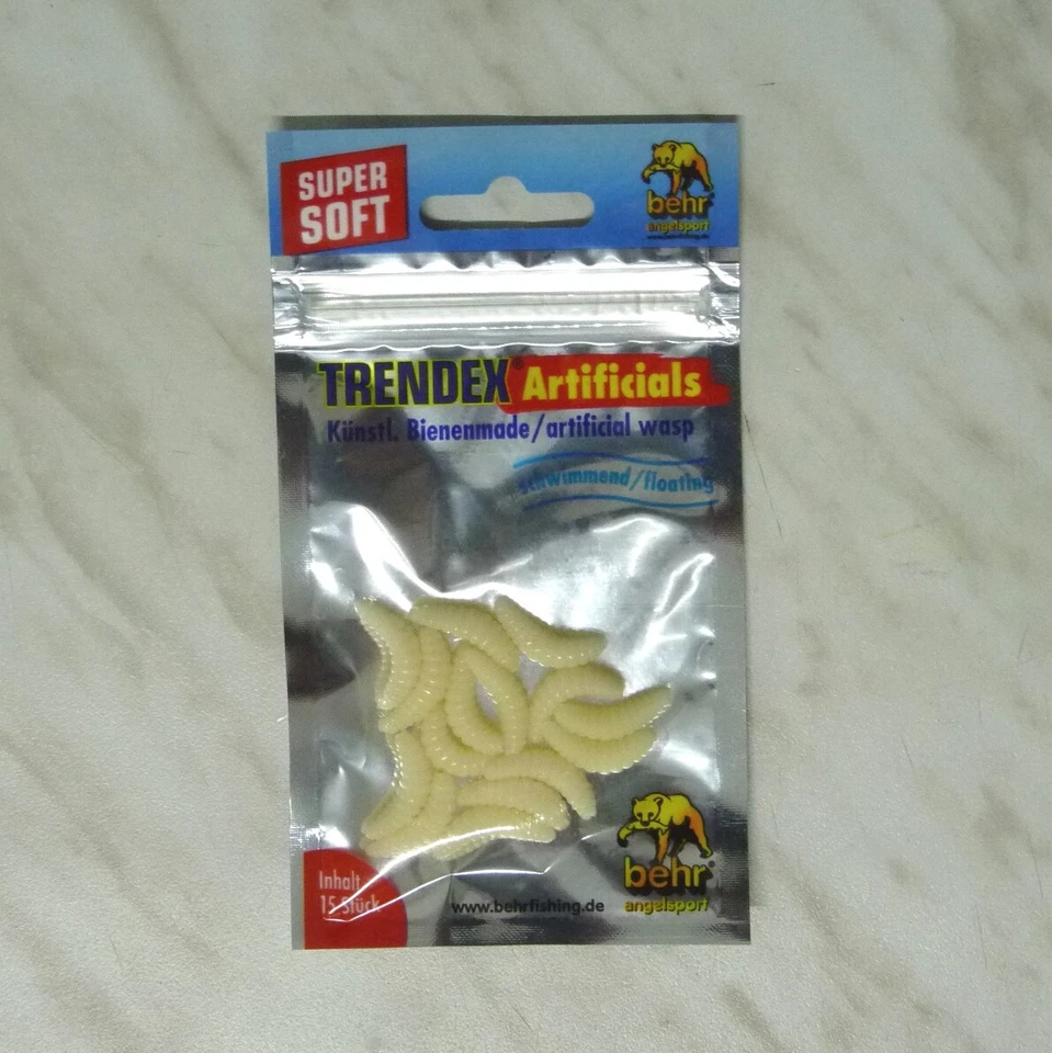 Behr Trendex Bienenmade 15stück Natur weiß Forellenangeln Made