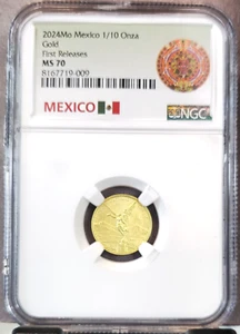 2024 MEXICO GOLD 1/10 ONZA LIBERTAD NGC MS 70 FIRST RELEASES 1/10 OZ - Picture 1 of 3