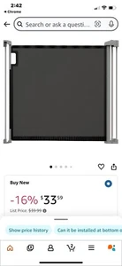 Perma Kindersicherheit einziehbares Tor grau 71" extra breit x 31" hoch #2741 - Bild 1 von 5