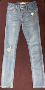 Levi's Girls' 711 Distressed Stretch Skinny Fit Jeans, BLUE 14 slim i261 - Picture 1 of 9