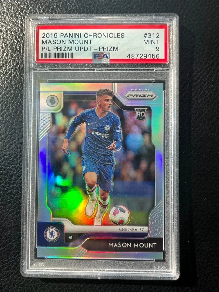 Mason Mount 2019-20 Chronicles EPL Prizm SILVER #312 Rookie RC PSA 9 Man United - Image 1 of 3