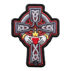 Parche cruzado Eternal Love Claddagh, parches cruzados celtas - Imagen 1 de 4