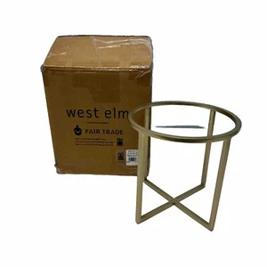 West Elm Toilet Paper Stand Round Gold NEW 9914843 Spare toilet paper holder O - Picture 1 of 14