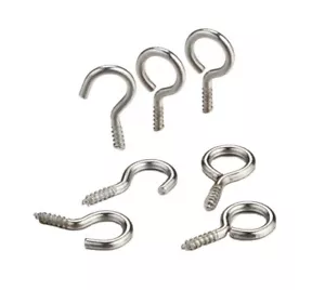 Hooks and Eyes for Net Curtain Wire Picture Hanging Frame Chrome Plated - Picture 1 of 10