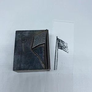 Vintage 48 Star Field Only Flag Advertising Letterpress Block Print Metal Stamp - Picture 1 of 8