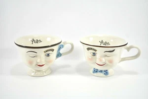 BAILEY'S Irish Cream YUM 'HIS & HERS' Cups-Tie/Bow- [SET OF 2] - Picture 1 of 8