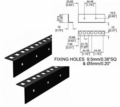 2 x 26U  RACK STRIP - FLIGHT CASES  19  INCH RACKING - SOLD IN PAIRS - Image 1 of 3