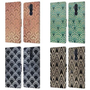 HEAD CASE DESIGNS TEXTURED ART DECO PATTERNS LEATHER BOOK CASE FOR NOKIA PHONES - Picture 1 of 10