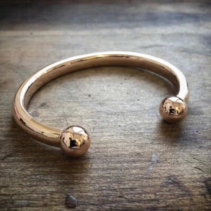 Stylish 45 Gram 925 Sterling Silver 18K Gold Plated Cuff Bracelet Bangle Jewelry - Picture 1 of 4