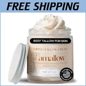 Unscented Grass Fed Beef Tallow Lotion - Natural Anti-Aging Skin Care, 4 FL. oz. - Picture 1 of 9
