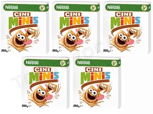 5 NESTLE CINI MINIS Breakfast Cereals Super Crunchy Cinnamon Flavor Snacks 250g - Picture 1 of 5