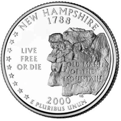 2000 D New Hampshire State Quarter.  Uncirculated From US Mint Bag. - Image 1 of 2