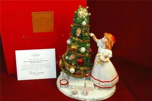 Estatuilla de peluche y niña de peluche de Lenox Sandra Kuck noche antes de Navidad nueva en caja - Imagen 1 de 4
