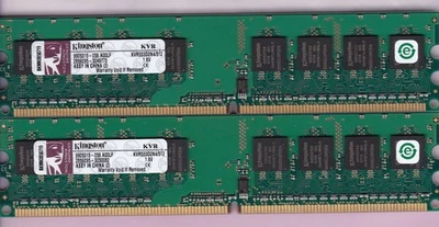 Kit de memoria RAM de escritorio 1 GB 2x512 MB PC2-4200 KINGSTON DDR2-533 KVR533D2N4/512 Foto 1 de 4