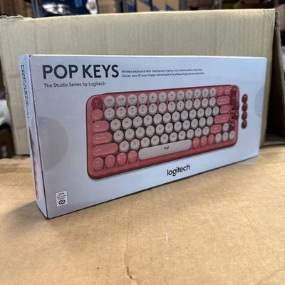 Logitech POP Keys Wireless Mechanical Emoji Red Keyboard - Heartbreaker New - Image 1 of 4