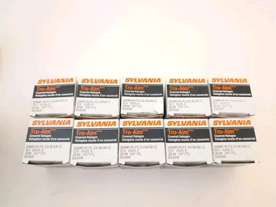 Lot of 10 Sylvania 54306 20MR16/FL35/(BAB)C 12V - Tungsten Tru-Aim Lamp - Image 1 of 3