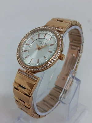 Anne Klein 12/2258SVRG Women's 30mm Rose Gold Tone Crystal Accent Watch - Image 1 of 4