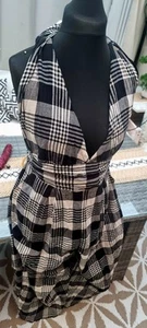Grey And White Sleeveless Jumpsuit Beachwear Size 16 NEXT Striped - Picture 1 of 8