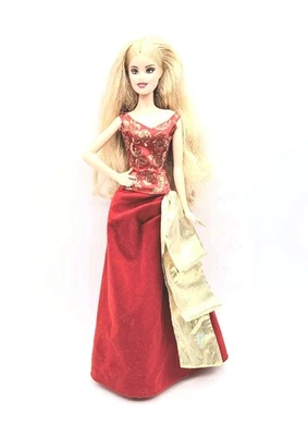 Barbie Modelo Muñeca Muse 2015 Cabello Largo Rubio Ojos Azules Revestidos Rojo Vestido Zapatos Foto 1 de 4