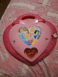 Disney Princess Heart VTech Magical Learning Laptop Computer With Key Pink Works - Picture 1 of 13