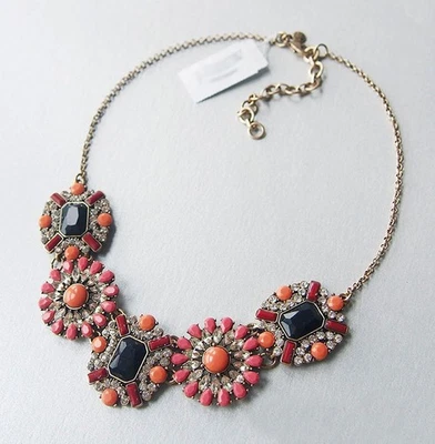 J. Collar Crew multicolor abstracto llamativo - naranja coral/negro REGALO Foto 1 de 4