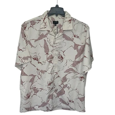 Club Monaco Shirt Mens Size X-Large XL Short Sleeve Button Up Beige Beach - Image 1 of 4