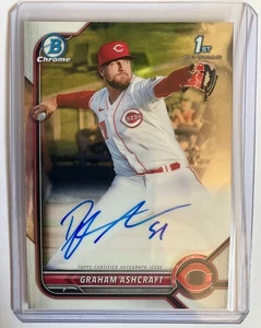 Bowman Chrome 2022 Graham Ashcraft Cincinnati Reds Autograph - Picture 1 of 2