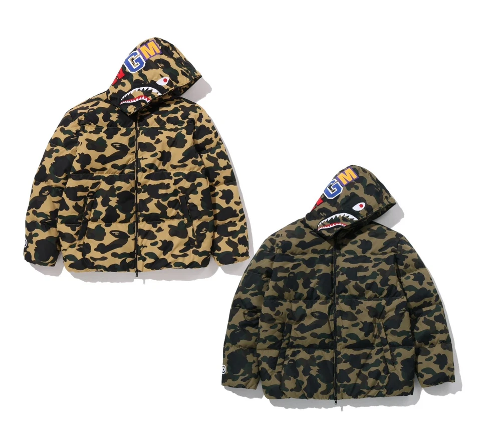 A BATHING APE Men's 1ST CAMO SHARK DOWN JACKET 1L80144305 - Image 1 of 4
