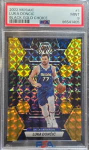 LUKA DONCIC 2022-23 Panini Mosaic Choice Black Gold Prizm #'d 1/8 PSA 9!!! - Picture 1 of 2