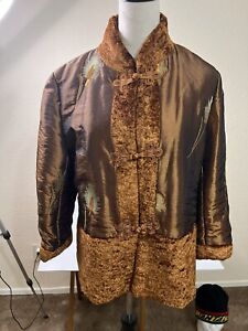 Women Asian Inspired Jacket Bronze/Brown Size XL