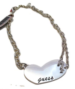 GUESS BY MARCIANO COLLANA DONNA METALLO CUORE WOMAN NECKLACE STEEL COLOR HEART - Foto 1 di 1
