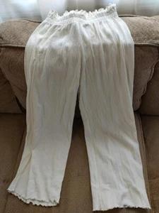 Zara Girls Ribbed White Pants Size 10 - Picture 1 of 5