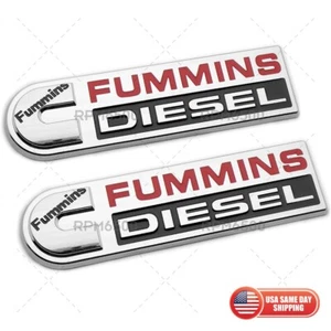 2X CUMMINS FUMMINS DIESEL FENDER TAILGATE BADGE NAMEPLATE EMBLEM FIT RAM DODGE - Picture 1 of 7