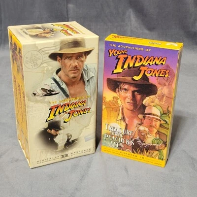 The Adventures Of Indiana Jones Trilogy 3 VHS Box Set + Young Indiana Jones Lot - Image 1 of 4