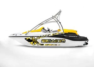 GRAPHIC REPLACEMENT KIT DECAL SPORTSTER SEA DOO SPEEDSTER 150 Yellow graffiti - Picture 1 of 2