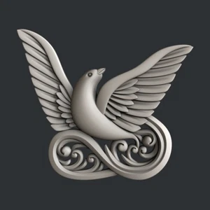 Modelli STL 3D per CNC, Artcam, Aspire, colomba - Foto 1 di 5
