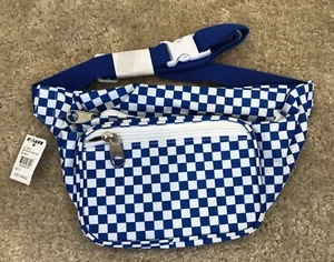 NEW Checker Fanny Pack / Cross Body Bag - Blue & White - Picture 1 of 3