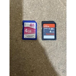 Lot of 2 Sandisk & Klick 4GB SDHC Memory Card Black & Blue for Digital Cameras - Picture 1 of 6