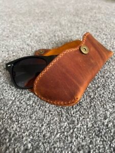 Brown Soft leather Spectacles glasses Sunglasses case Pouch Summer Gift