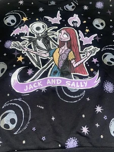 Nightmare Before Christmas Sweater Jack & Sally Girls XL 18x22.5 - Glitter - NEW - Picture 1 of 11