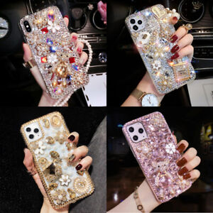 For Galaxy S21 S22+ S23 Ultra A14 A53 Case Glitter Bling Flower Diamonds Cover
