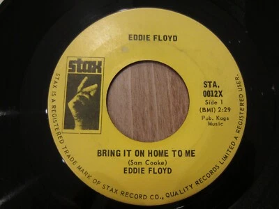 EDDIE FLOYD canadian STAX original 7'' 45rpm BRING IT ON HOME TO ME vinyl VG+ - Image 1 of 2
