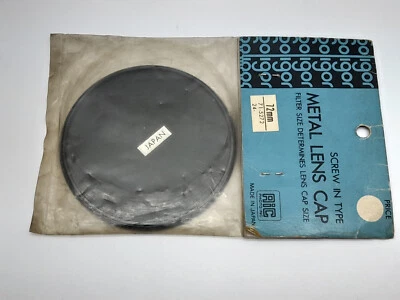 EARLY SOLIGOR 72MM SCREW IN METAL FRONT LENS CAP IN MINT CONDITION MADE IN JAPAN - Image 1 of 2