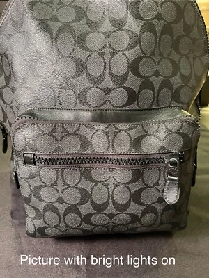 COACH GOTHAM SIGNATURE CANVAS SUEDE CC BLACK LARGE SIZE BACKPACK BAG AUTHENTIC - Image 1 of 4